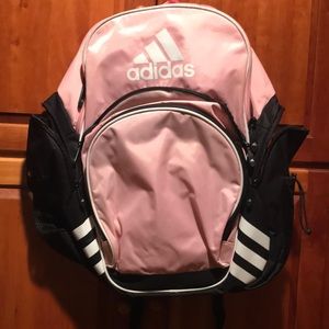 Pink Adidas soccer bag